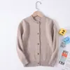 Suéter de Lã Infantil Outono e Inverno Cardigã da Moda Suéter Espesso Meninos e Meninas Casaco Gola Redonda Tricotado Versátil Quente Roupa Infantil