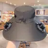 Chapéu de Sol Masculino Recarregável Chapéu de Aventura Chapéu de Pescador Pronto para Uso Alta Durabilidade Proteção Solar Silencioso Transfronteiriço