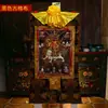 Pintura de Coração com Pigmento Mineral do Nepal com Promessa Rei Kong Protetor de Lâmina Única Ningma Três Protetores Fundamentais Thangka 0.65m