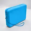 Bolsa de Armazenamento de Silicone Popular Transfronteiriça Bolsa Quadrada de Grande Capacidade Bolsa Portátil de Mão para Maquiagem Bolsa de Higiene Pessoal