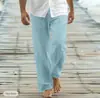 Nuevos Pantalones Sueltos Casuales de Otoño para Hombre, Bragueta Frontal, Cordón, Bolsillo, Pierna Recta, Cómodos, Suaves, Moda de Playa