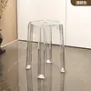 Taburete de Plástico Acrílico Transparente, Taburete de Almacenamiento Extra Grueso, Moderno y Sencillo, Apilable, Silla Doméstica Engrosada, Popular en Línea