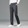 Pantalones Casuales de Otoño e Invierno para Hombre de Cintura Alta Rectos Antiarrugas Elásticos Pantalones Elásticos de Primavera y Otoño Pantalones Gruesos de Punto