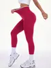 Nuevos leggings sin costuras en color liso con ribete blanco, de tiro alto, para deportes al aire libre, realce de glúteos tipo durazno, control de abdomen, pantalones para fitness y yoga