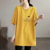 Camiseta de Manga Curta para Comércio Exterior, Tamanho Grande Solta para Mulheres no Verão, Novo Estilo 2026, Comprimento Médio, Versátil, Casual, Blusa que Valoriza a Silhueta, Estilo Ins