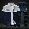 Traje Deportivo Casual D10 para Hombre Primavera y Otoño, Uniforme de Béisbol con Cuello Alto de Moda para Jóvenes Estudiantes, Conjunto de Dos Piezas para Hombre