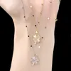 Nuevo Collar de Trébol de Cuatro Hojas para Mujer Plata de Ley S925 Ojo de Gato Diseño de Nicho Cadena para Clavícula Collar Sencillo Joyería
