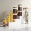 Garrafa de Vidro Borossilicato Alta com Design de Cinco Elementos, Garrafa para Embalagem de Chá de Flores, Pote Selado, Decoração Tradicional para Casa, Pote para Armazenamento de Joias