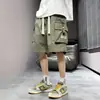 Shorts de Ferramenta Masculino Verão Estilo Americano Marca Tendência Solto Reta Calça Esportiva Seda de Gelo Secagem Rápida Casual Calça de Basquete