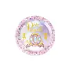 Suministros de decoración de cumpleaños para niños con temática de castillo morado transfronterizos, platos de papel para fiestas, servilletas de papel, vasos de papel, mantel desechable