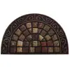 Tapete de Piso de Azulejo Floral Retrô Estilo Americano Transfronteiriço para Entrada, Resistente a Manchas e Fácil de Manter, Tapete de Entrada de Veludo Cristal Doméstico