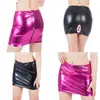Falda Corta Sexy con Cremallera Recubierta de Pegamento Ropa para Bicicleta Ropa Interior Sexy Falda Ajustada de Envoltura Ropa de Fitness Tienda Nocturna Ropa para Escenario