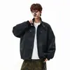 Chaqueta roja tie-dye retro americana, para hombre, otoño/invierno, de alta gama, elegante y de corte limpio, chaqueta de vuelo para motocicleta