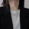 Colar de Lua Ins Estudante Acessível Luxo Nicho Alto Padrão Simples Estilo Frio Banhado a Prata Clavícula Presente de Aniversário para Meninas