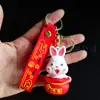 Mascote Criativo Saco da Sorte Coelho Chaveiro Tridimensional Pingente de Bolsa Pingente de Coelho Boutique
