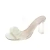 Nuevas sandalias de plataforma transparentes estilo coreano inspiradas en cuentos de hadas, con punta cuadrada y diseño plisado, sandalias de tacón alto de verano para mujer