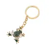 Nuevo Lindo Relleno Rana Puntos Verdes Diamante Luz de Lujo Gama Alta Accesorios para Dama Regalo Llavero Colgante de Aleación