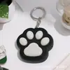 Botón de Pata de Gato de Dibujos Animados Llavero Colgante Alivio del Estrés Lindo Pareja Decoración para Coche Bolsa Mini