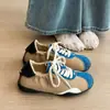 2026 Estampa de Leopardo Salto Escondido Sapatos de Treino Alemães Femininos Outono Cadarço Versátil Casual Esportivo Sapato Baixo Sapato Forrest Gump Sapato Único