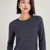 Suéter de Cashmere Novo com Gola Redonda para Mulheres Outono e Inverno 2026, Suéter de Lã Estilo Básico Clássico, Suéter de Malha com Manga Longa para Camada Base