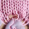 Fio de Algodão Core-Spun Enrolado à Mão para Tricô de Mantas, Tiras de Tecido Ultra-Grossas, Algodão Core-Spun Lavável à Máquina para Crochê