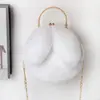 Bolso de felpa para mujer, bolso cruzado de princesa, nuevo bolso de cadena, versátil bolso de orejas de conejo, bolso peludo para niñas