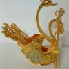 Conjunto de Talheres de Frutas Cisne Estilo Europeu de Metal, Colher de Café, Combinação, Base Criativa, Utensílios de Mesa, Garfo de Sobremesa e Bolo