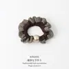 Elástico de cabelo de renda bicolor com bolinhas estilo coreano e japonês, estética de nicho de alta qualidade, adequado para rabos de cavalo, faixa de cabelo de tecido xadrez para mulheres
