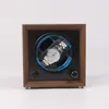 Caja Giratoria Vertical para Relojes Mecánicos de Uso Doméstico con Veta de Madera de Nogal Negro, Caja Giratoria Automática para Relojes, Agitador Eléctrico de Relojes, Pieza Decorativa