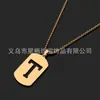 Collar de Acero Inoxidable Dorado con 26 Letras para Hombre, Cadena de Perlas de 60 cm, Color Duradero, Joyería al por Mayor, Collar de Acero de Titanio