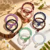 Pulsera de piedra natural y cristal estilo popular cruzada pulsera de cuentas de una sola hebra pulsera bohemia joyería al por mayor