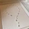 Collar de Perlas Perezosas Francés para Mujer Nicho Temperamento de Alta Gama Cadena para Clavícula Todo Fósforo Cadena para Suéter 2025 Nueva