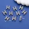 10mm Aleación de Cromo Incrustaciones de Pedrería 26 Letras Inglesas Cuentas Agujero Pedrería Accesorios para Joyería DIY Pulsera Accesorios para Muñeca