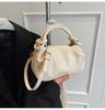 Exquisito bolso de mano simple, bolso pequeño de nube plisado, bolso para mujer, nueva moda, combina con todo, retro, de hombro, bandolera
