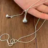 Collar de Cadena para Clavícula Deslizante con Colgante de Gota de Agua Minimalista Versátil Simple Moderno Cadena para Clavícula Personalizada Sentido de Diseño de Nicho Accesorio para el Cuello