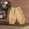 Calça Infantil 2025 Inverno Nova Estilo Coreano Veludo Bordado Calça Esportiva para Meninos e Meninas, Versátil para Bebês Saírem