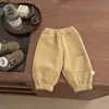 Pantalones Casuales de Felpa para Niños Otoño e Invierno 2025 Nuevos Elegantes Pantalones Jogger Engrosados para Niños y Niñas