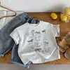 Ropa Infantil Bora Camiseta de Manga Corta para Niños Primavera y Verano Modelo Nuevo 2026 Top de Manga Corta para Niños Atuendo de Verano Camiseta Básica para Niños Moderna
