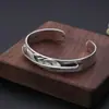 Atacado de fábrica S925 prata de lei série Águia Tailandesa vintage popular pena pulseira aberta simples masculina e feminina