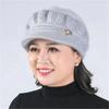 Gorro viejo de lana de invierno para abuela, gorro grueso de punto para madre, gorro de punto para señora mayor
