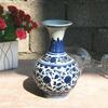 Cerámica para arreglos florales Porcelana de Jingdezhen Jarrón de Porcelana Azul y Blanco Antiguo Artesanías de Decoración para Sala de Estar del Hogar Adornos para Estante Antiguo