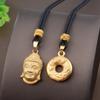 Colgante de cuerda para hombre y mujer, con tarjeta de Buda dorada, cabeza de Buda, Thangka, semiacabado, especial, para uso directo.