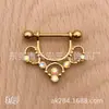 E-commerce transfronteiriço novo item anel de diamante em U anel de unha de coroa anel de mamilo de coração de pêssego adornos para o peito joias para piercing