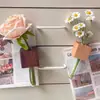 Soporte de Madera Maciza para Arreglos Florales, Soporte Creativo de Tubo de Ensayo para Flores, Imán para Refrigerador, Pegatina Magnética para Fijar Mensajes, Florero Hidropónico