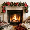 Guirnalda Roja de Bayas Navideñas de Amazon 180 cm / 2.7 m Guirnalda Decorativa Navideña Roja Densa Decoración de Enredadera para Puerta
