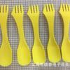Utensílios de cozinha criativos plástico de grau alimentício três em um colher garfo faca talheres integrados utensílios infantis suprimentos de talheres Meituan