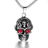 Venta al por mayor del fabricante Diadema de Cabeza de Fantasma de Acero de Titanio Colgante de Diamante Estilo Punk Dominante para Hombres Colgante de Acero Inoxidable Sensación Metálica