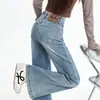 Jeans Acampanados de Cintura Alta Elásticos Retro para Mujer 2026 Primavera con Bordado, Pantalones Acampanados de Pierna Ancha Adelgazantes de Largo Completo por Yichun