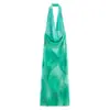Estilo Europeo y Americano Transfronterizo Ropa de Mujer para Exportación en Aliexpress Vestido Largo de Malla de Seda Estampado Cuadrado Nuevo en Stock Zr