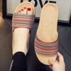 Nuevas Pantuflas de Lino Baotou para Mujer, Hogar Interior, Suela Suave, Piso de Madera, Antideslizantes, Suela Gruesa, Sandalias de Casa para Hombre, Tela